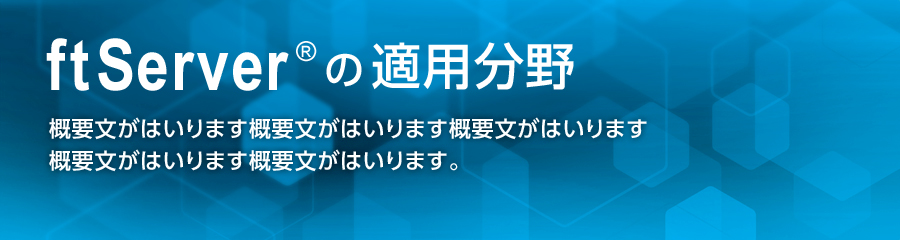 ftServer®の適用分野